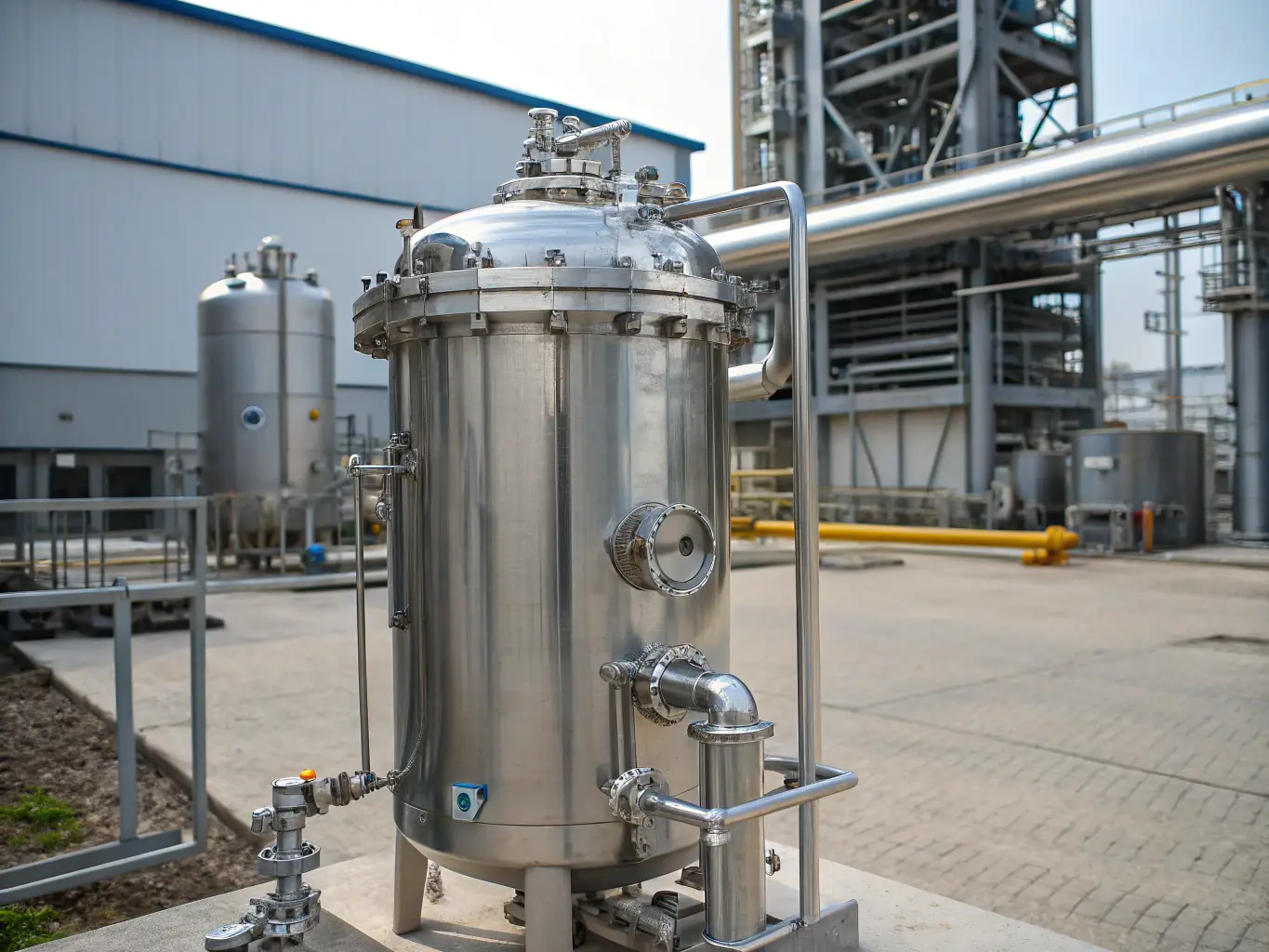 A high-resolution image showcasing a Mann Hummel water filtration system in a modern industrial setting, emphasizing its sleek design and advanced technology. The color palette should be white, light grays, and blues, with a vibrant accent color to highlight key features.